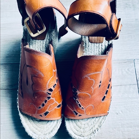 Chloe Handcrafted LeatherWedge Espadrille - Picture 3 of 11